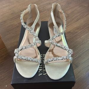 Badgley Mischka Gem  Jewel flat sandals.